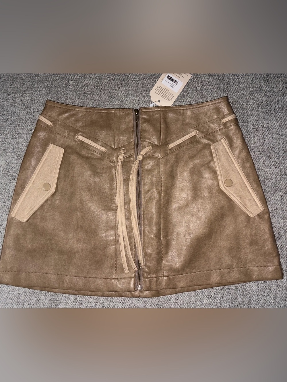 Faux leather mini skirt